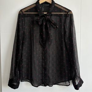 THE KOOPLES - Sheer Blouse w/ Detachable Tie - EUC